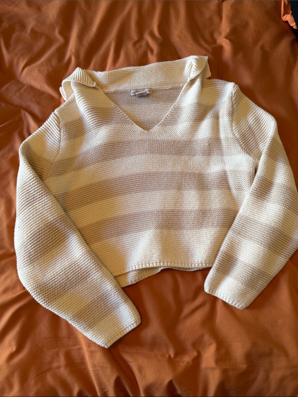 Cozy Ivory V-Neck Knit Sweater